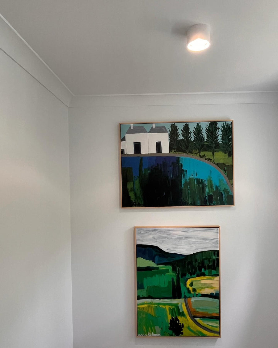 Nella White Surface Mounted Downlight Highlighting Wall Artwork