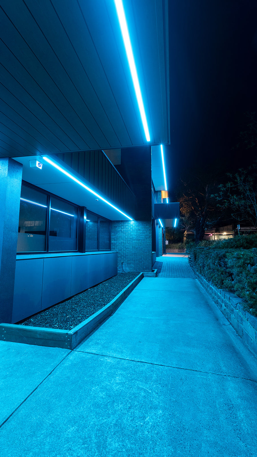 Blue LED Strip Lighting Along South Gippsland Shire Walkway