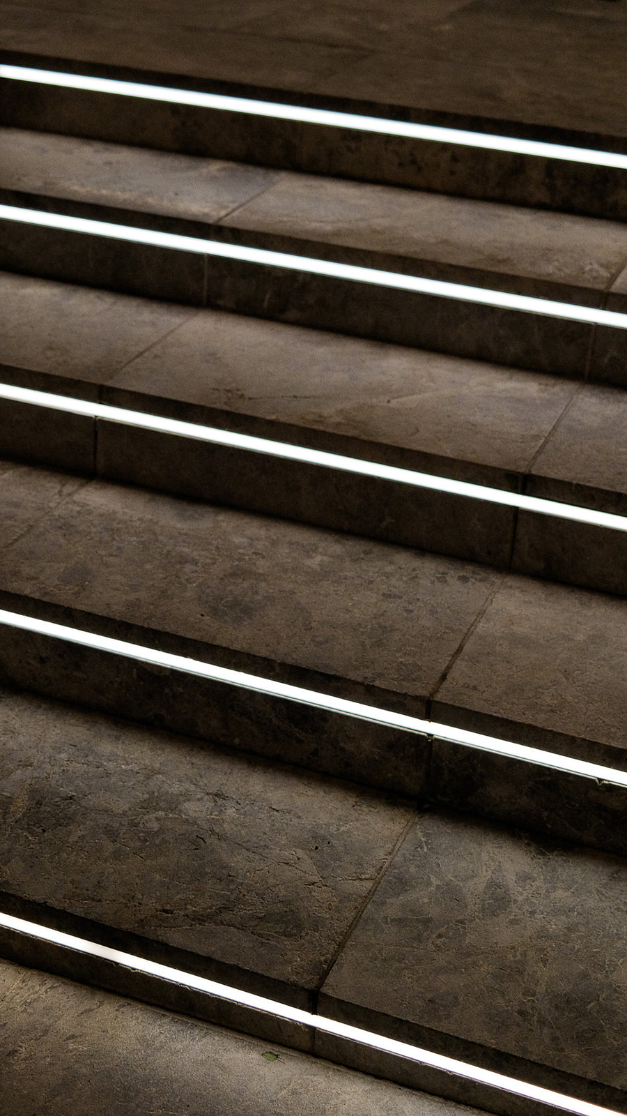 LED Strip Lighting Along Outdoor Stone Steps