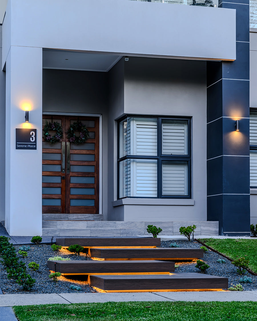 North Kellyville - Tivah TRI Colour Up & Down Wall Pillar Lights - Outdoor