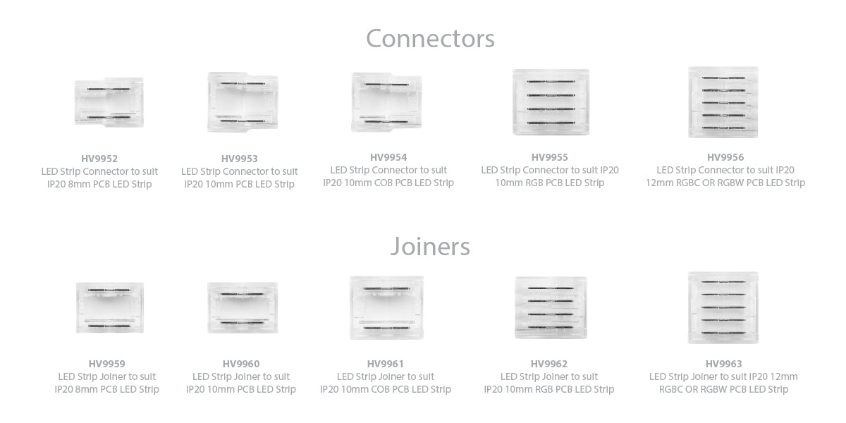 LED Strip Crimp Connectors and Joiners by Havit Lighting. LED Strip Accessories