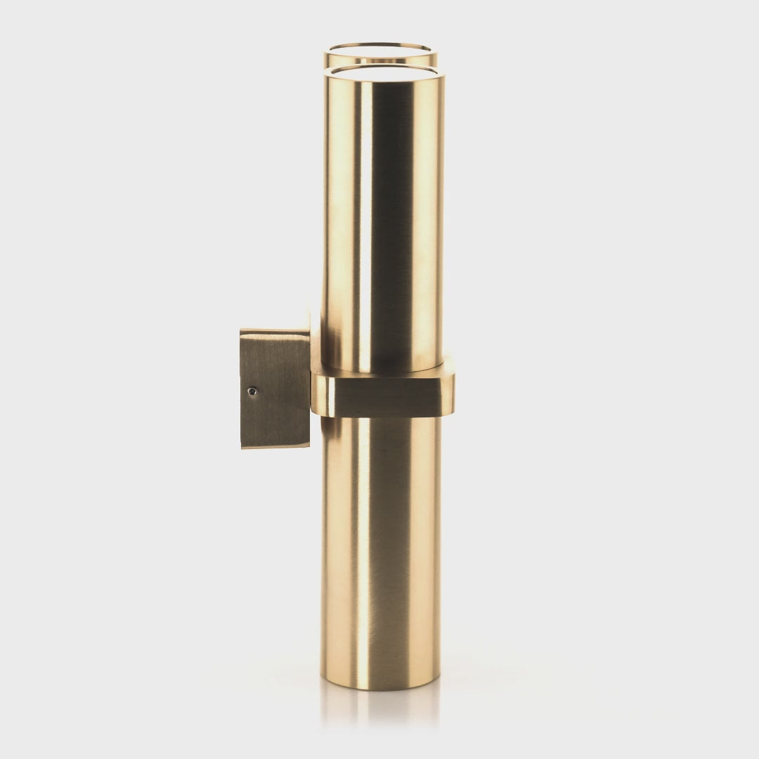 HV10592T - Luz Solid Brass TRI Colour Double Up & Down Wall Pillar Lights