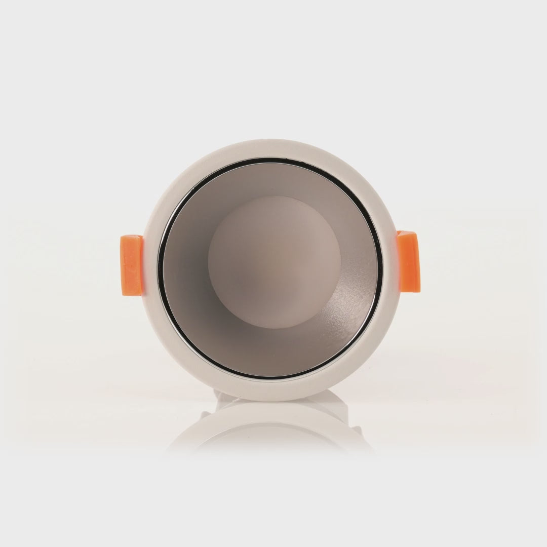 HV5529T-WC - Gleam White with Chrome Insert Tri Colour Fixed Deep LED Downlight