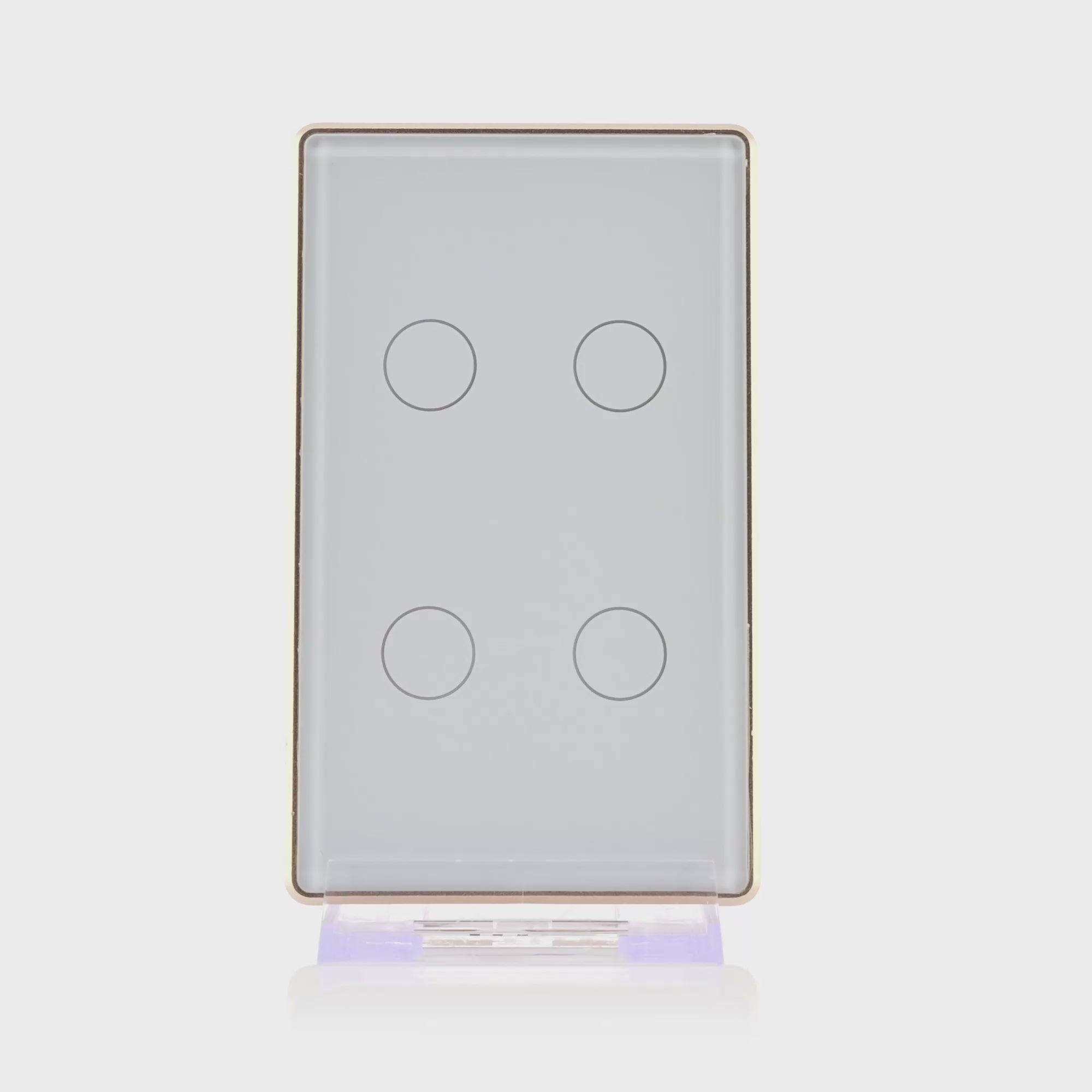 HV9120-4 - Wifi 4 Gang White with Gold Trim Wall Switch