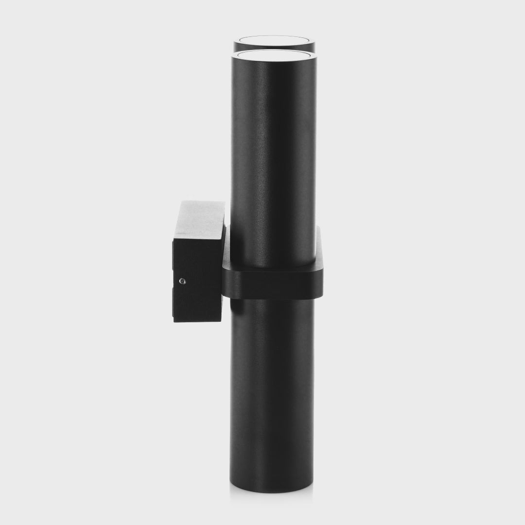 HV10292T - Luz Black TRI Colour Double Up & Down Wall Pillar Lights