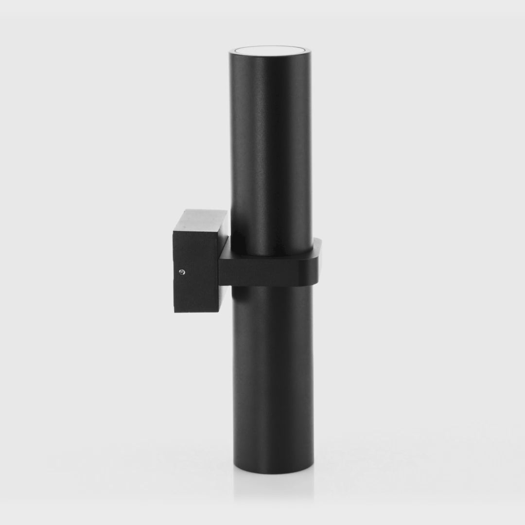 HV10291T - Luz Black TRI Colour Single Up & Down Wall Pillar Lights ...