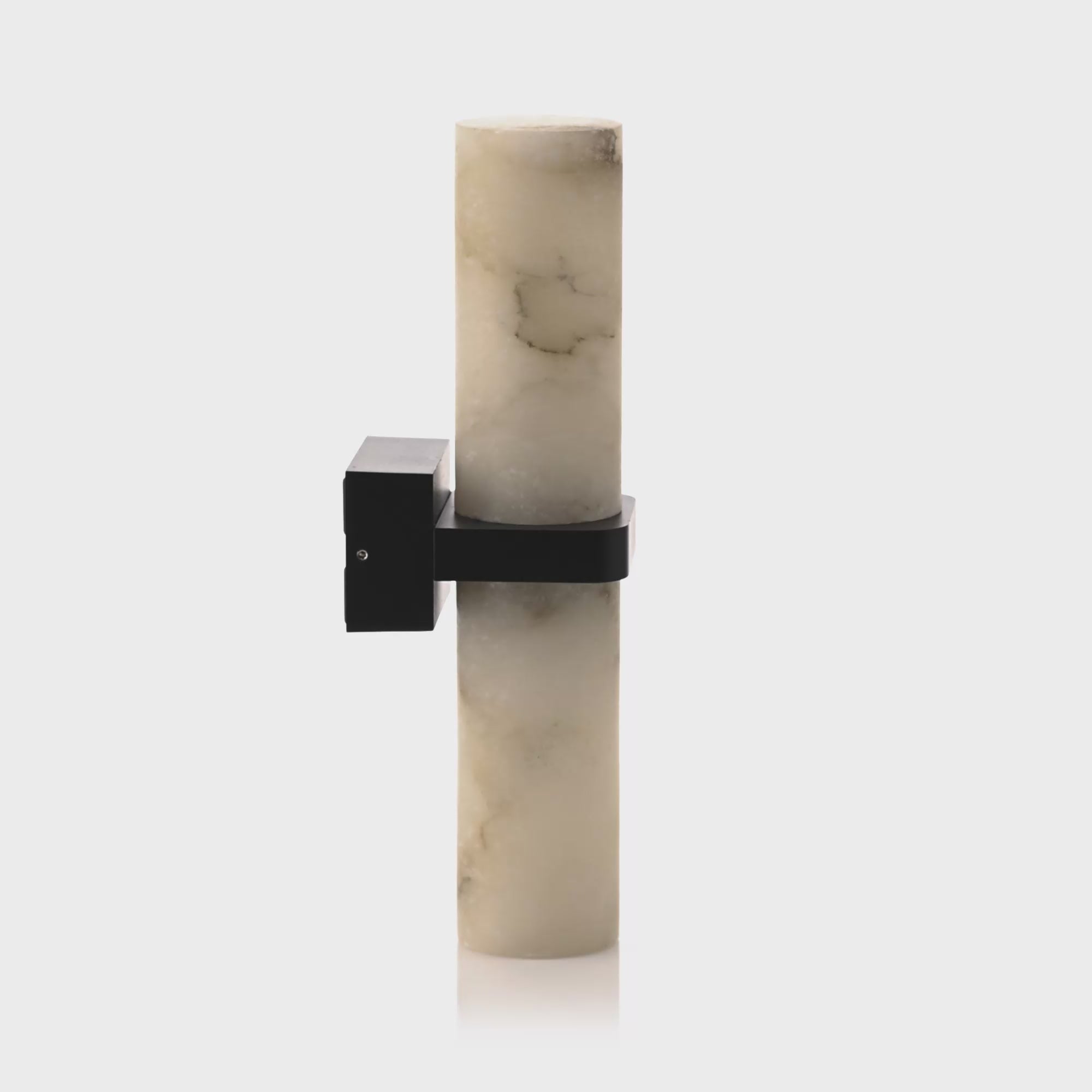 HV8079T-BLK - Albast Black Up & Down Wall Light with Alabaster Glass