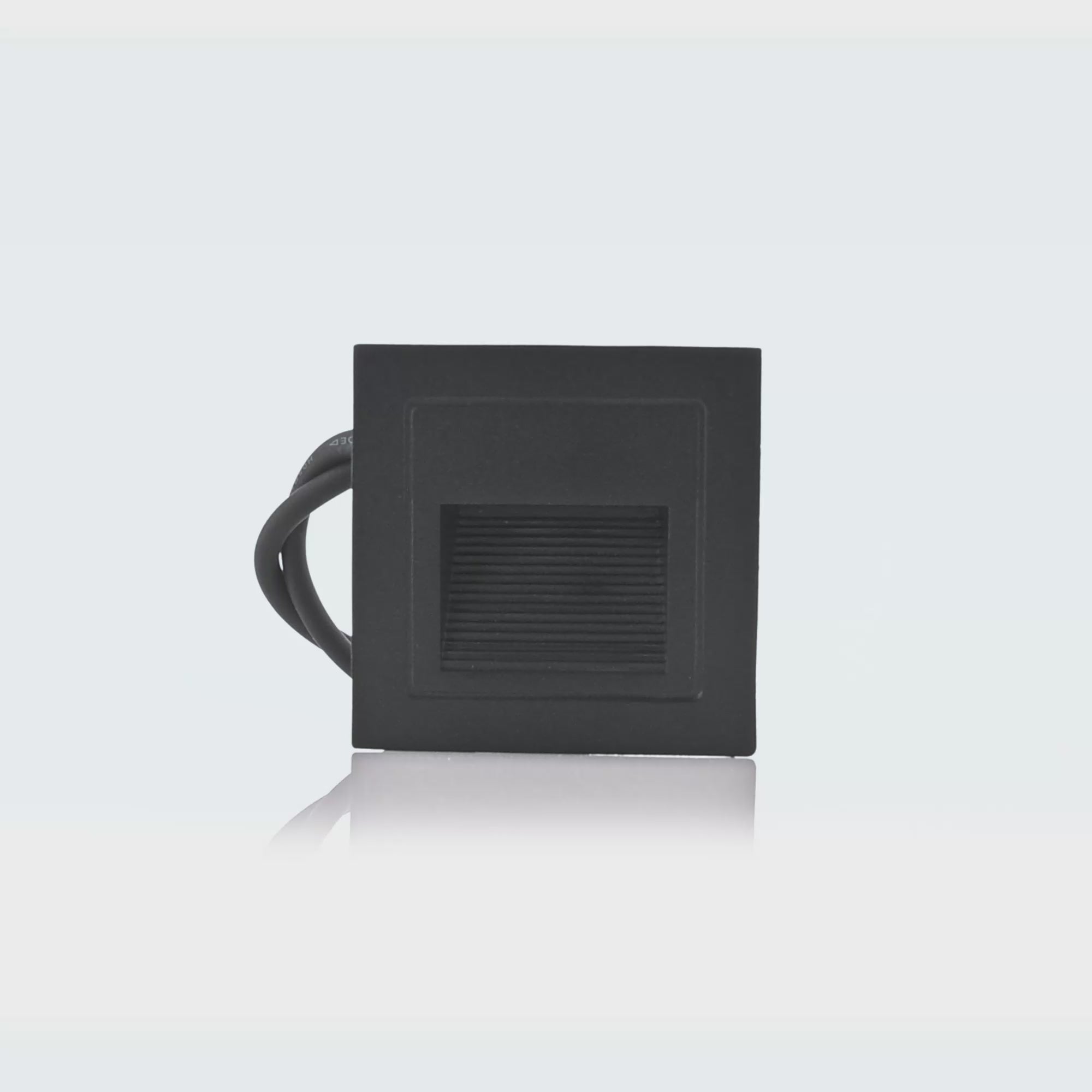 HV3112T-BLK-240V | HV3112T-BLK-12V - Trin Black Square Recessed LED Step Light