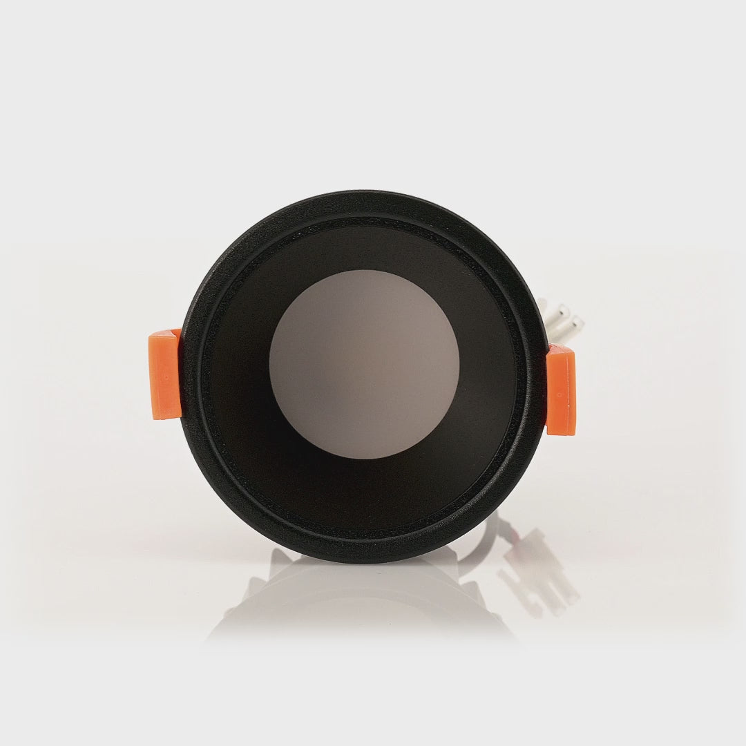 HV5529T-BB - Gleam Black with Black Insert Tri Colour Fixed Deep LED Downlight