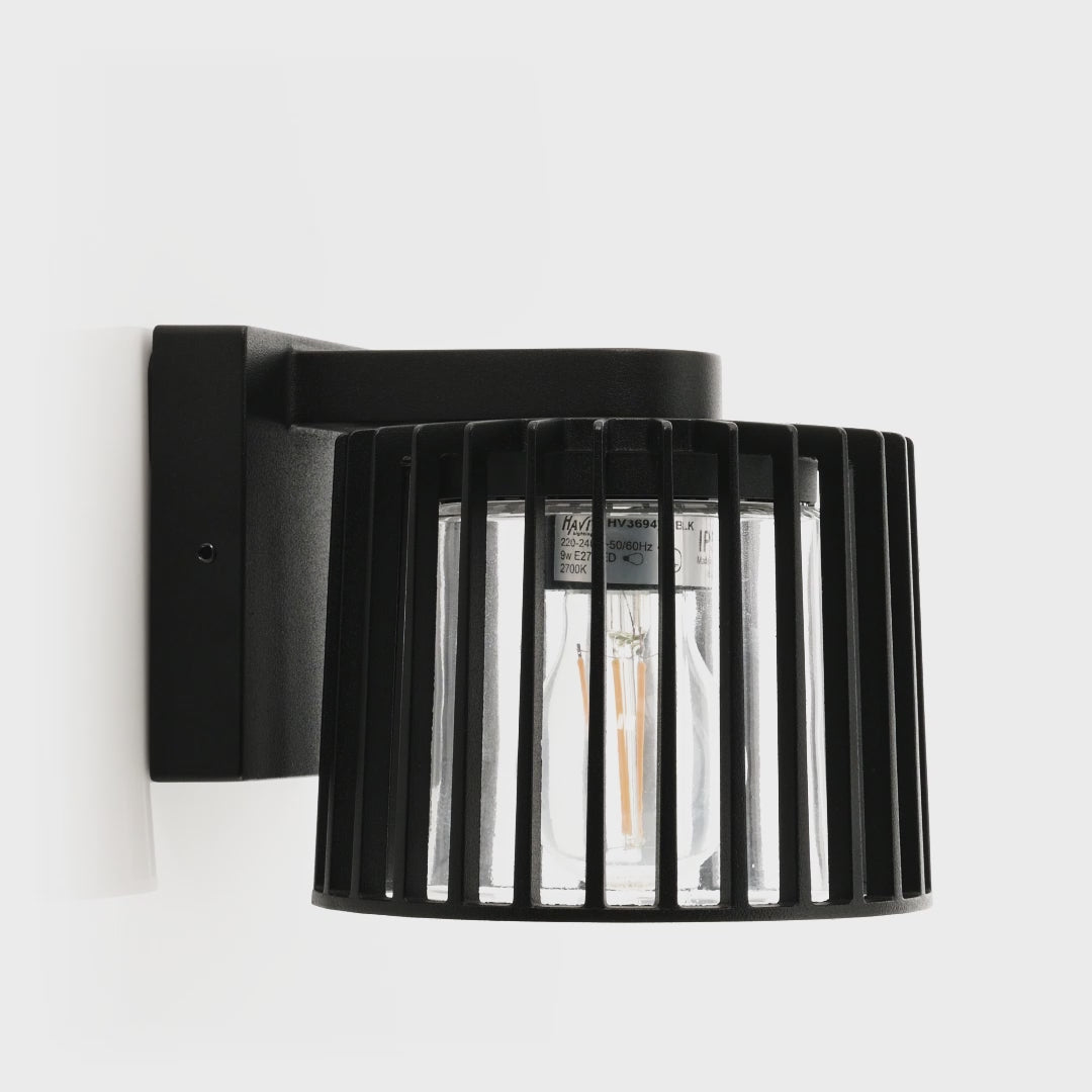 HV3694W-BLK - Lumo Aluminium Black Wall Light