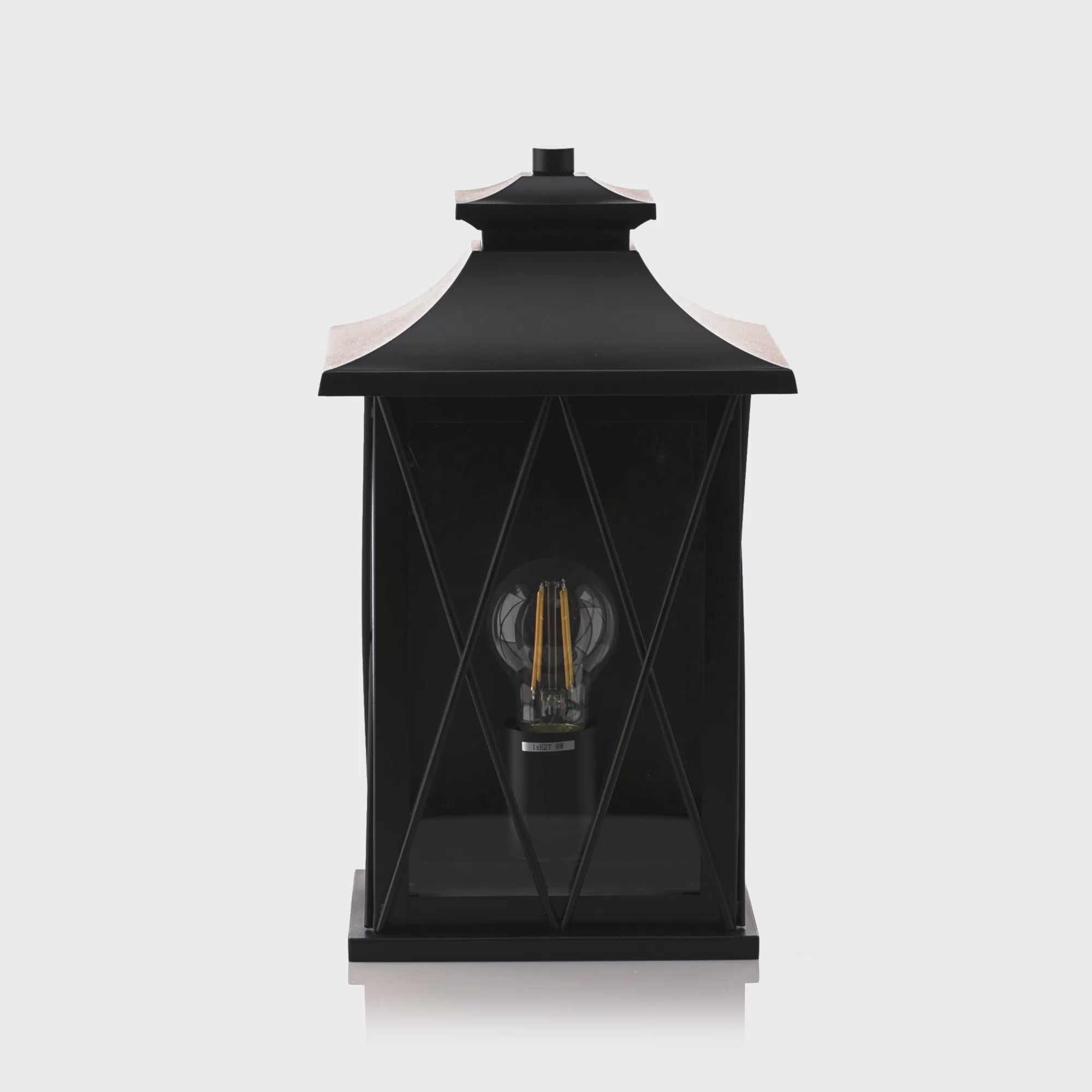 HV3532W-S-BLK - Odin Galvanised Iron Black Wall Light