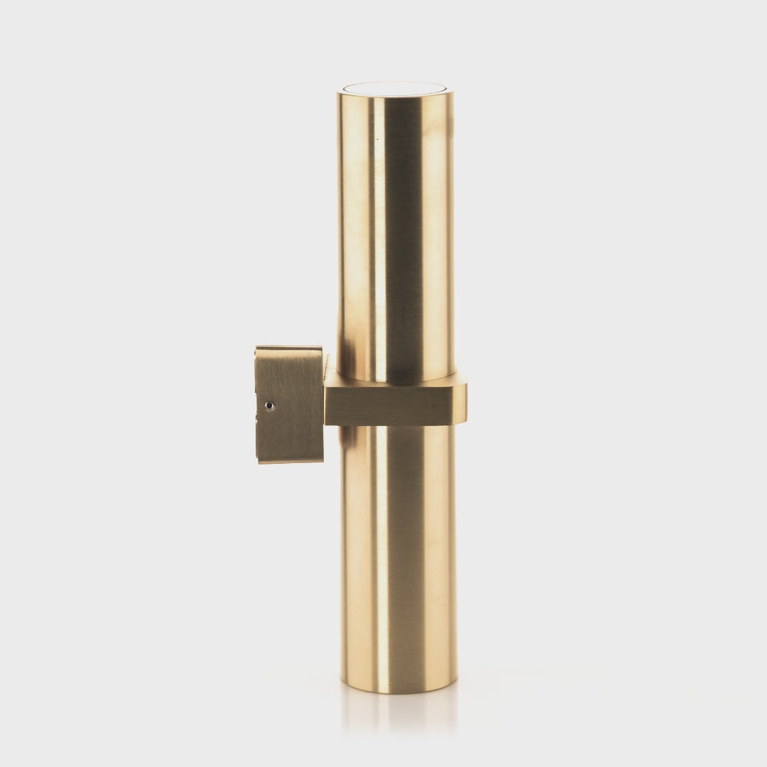 HV10591T - Luz Solid Brass TRI Colour Single Up & Down Wall Pillar Lights