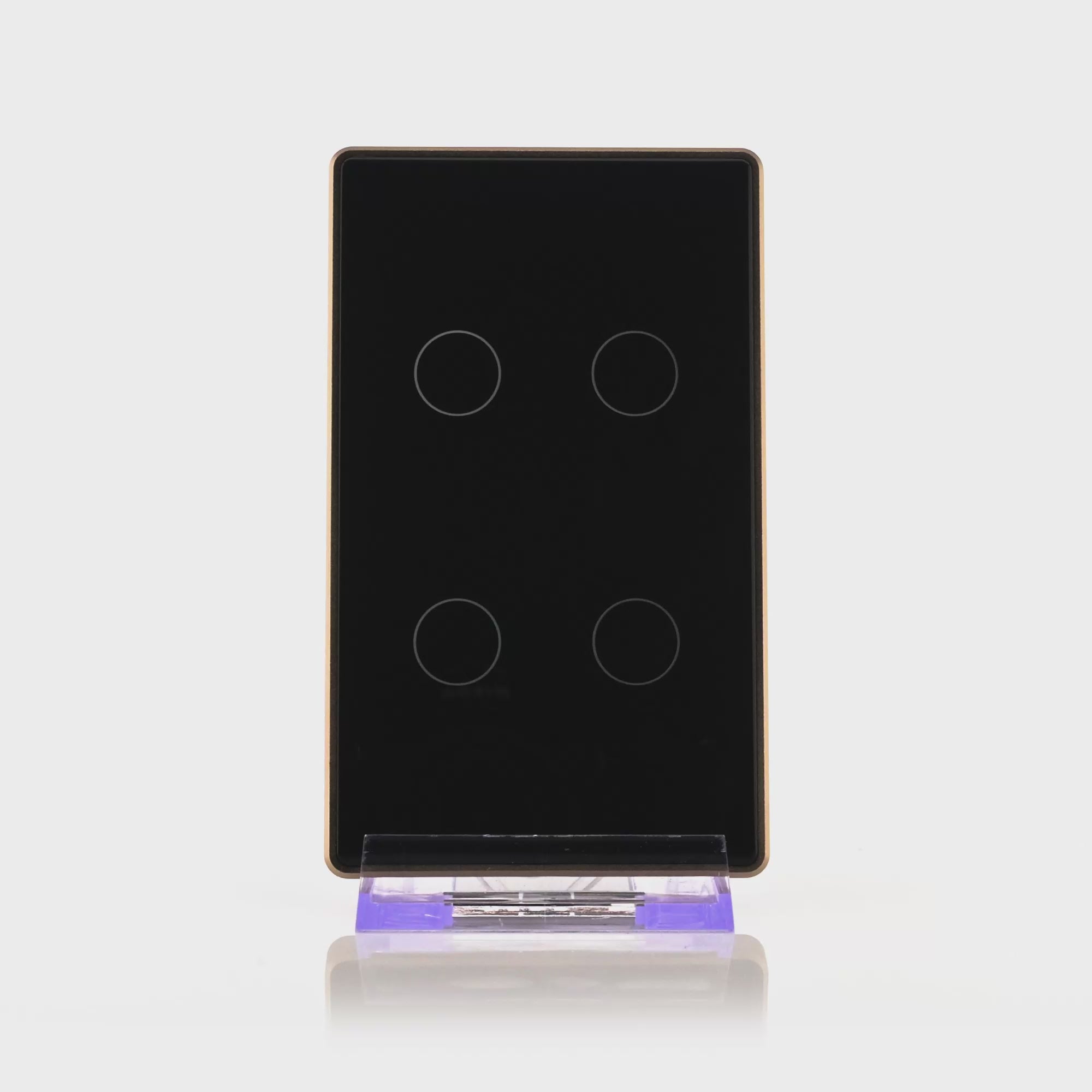 HV9220-4 - Wifi 4 Gang Black with Gold Trim Wall Switch