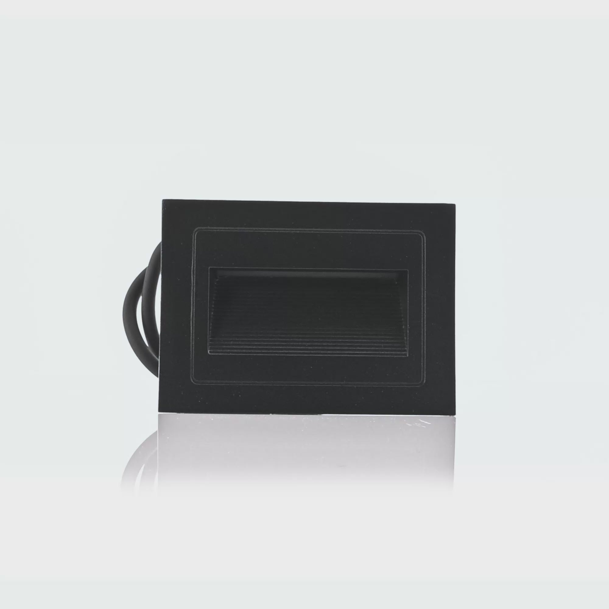 HV3113T-BLK-240V | HV3113T-BLK-12V - Trin Black Rectangular Recessed LED Step Light
