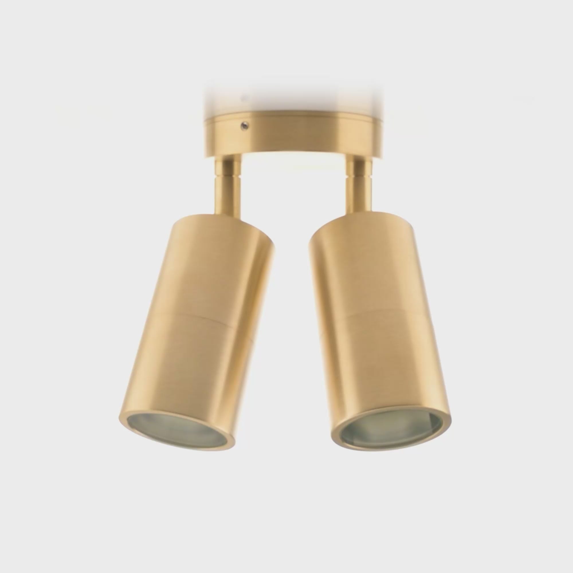 HV1355T-HV1357T - Tivah Solid Brass TRI Colour Double Adjustable Wall Pillar Lights