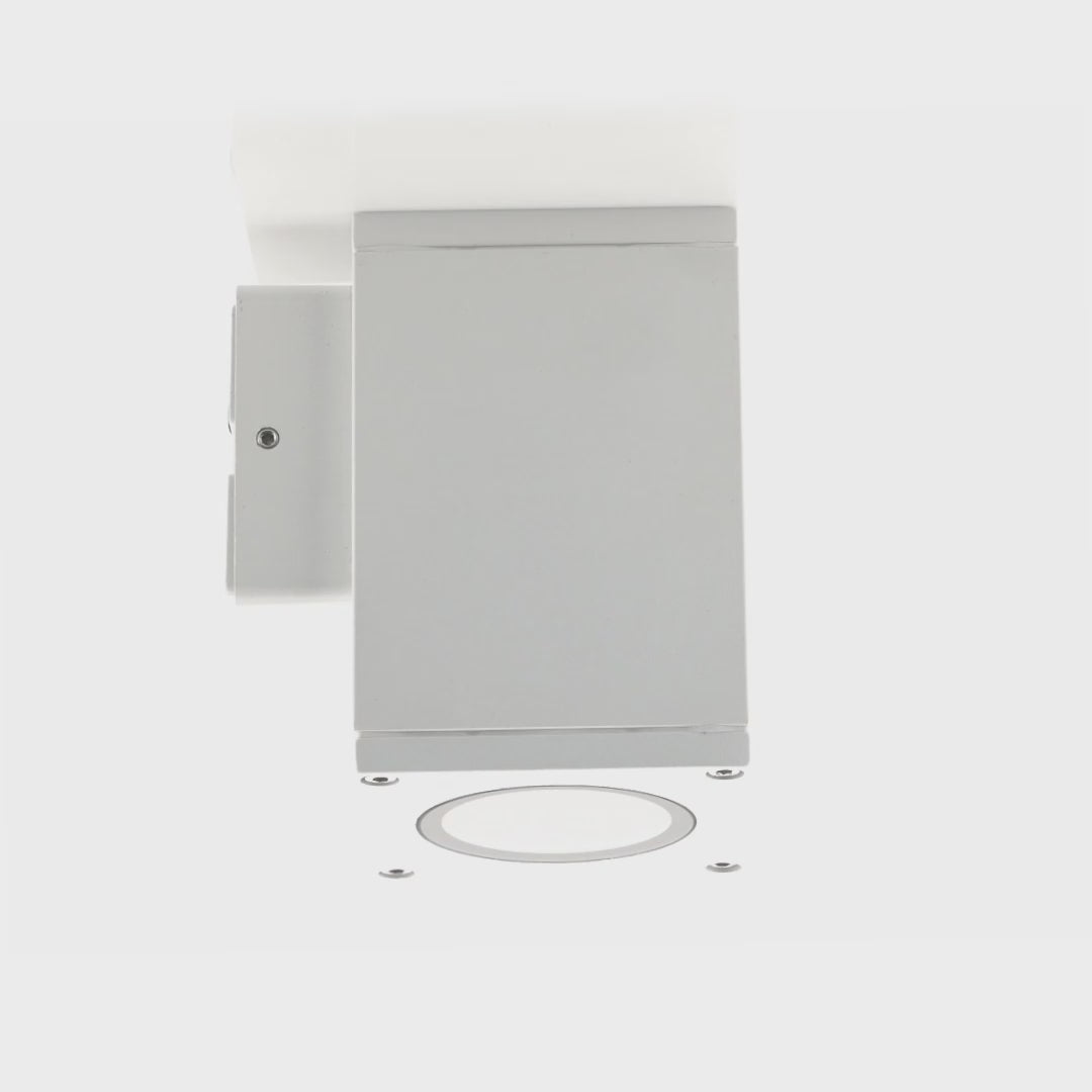 HV3623T-WHT - Quadru Square White TRI Colour Fixed Down LED Wall Light