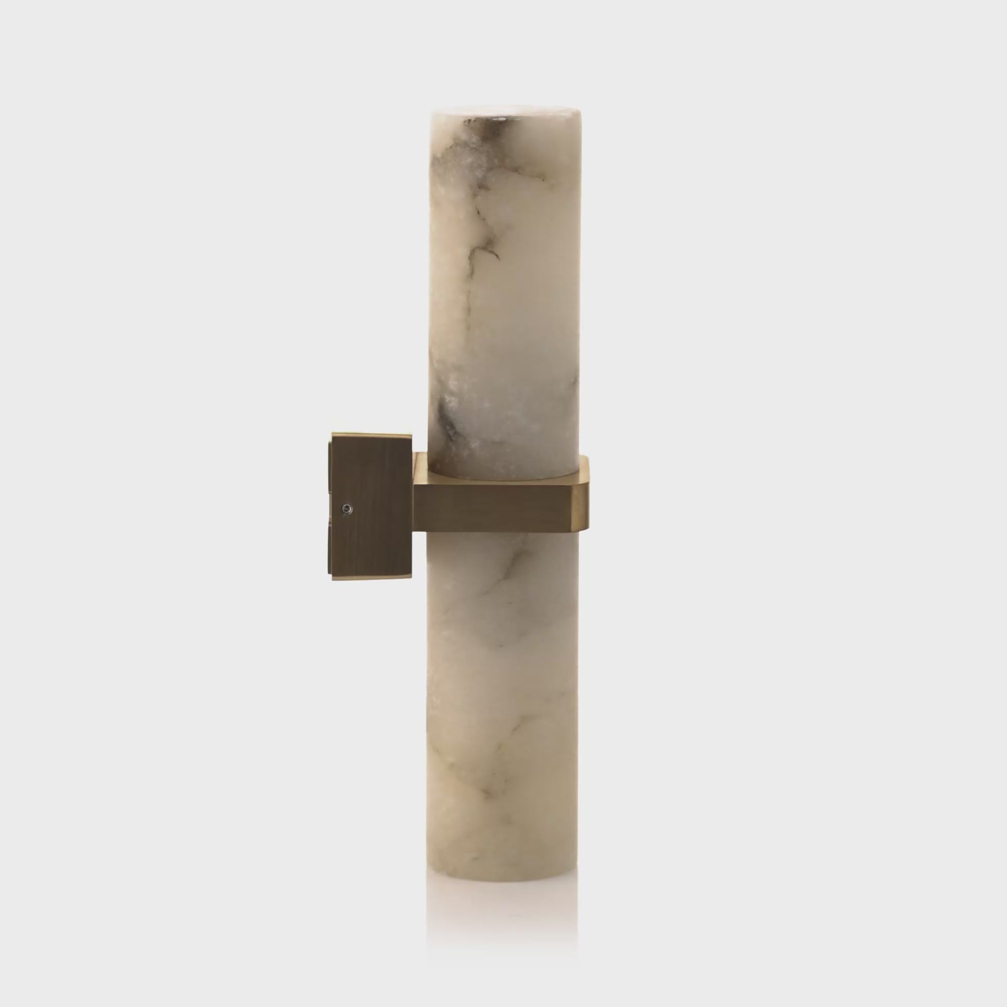 HV8079T-BR - Albast Brass Up & Down Wall Light with Alabaster Glass