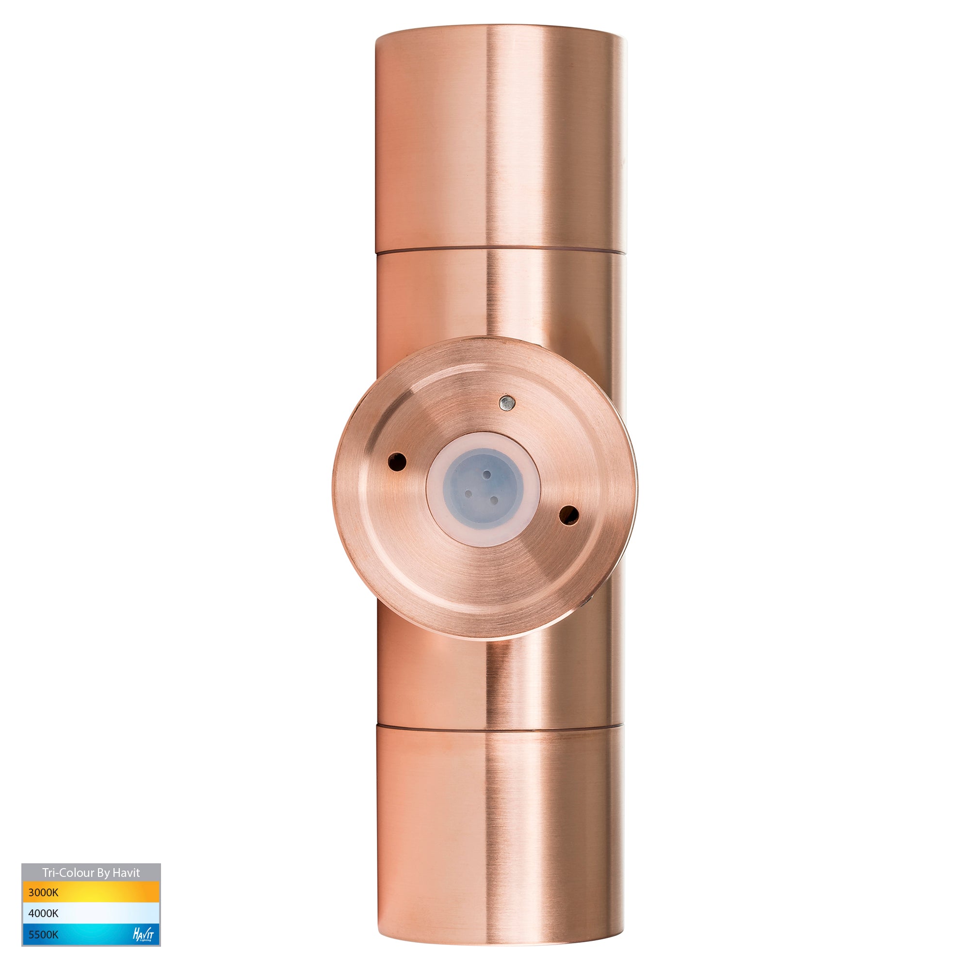 HV1015T-HV1017T - Tivah Solid Copper TRI Colour Up & Down Wall Pillar Lights