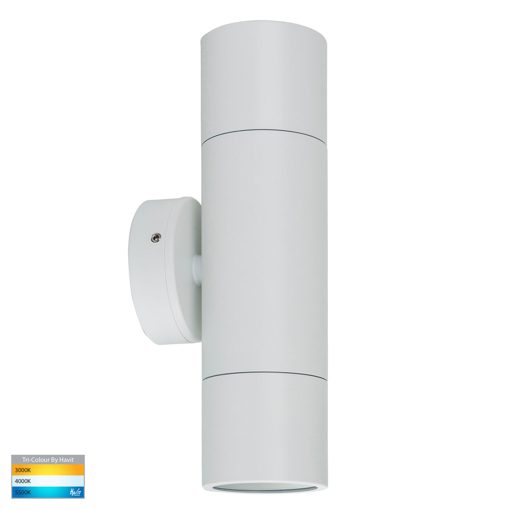 HV1035T-HV1037T - Tivah White TRI Colour Up & Down Wall Pillar Lights