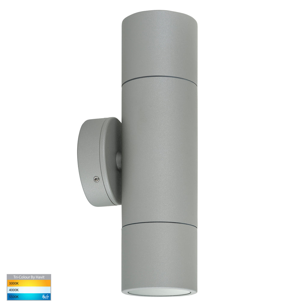 HV1045T-HV1047T - Tivah Silver TRI Colour Up & Down Wall Pillar Lights