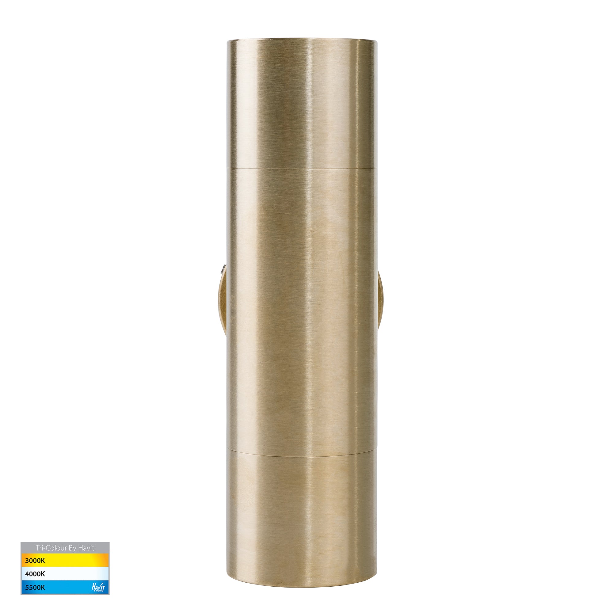 HV1055T-HV1057T - Tivah Solid Brass TRI Colour Up & Down Wall Pillar Lights