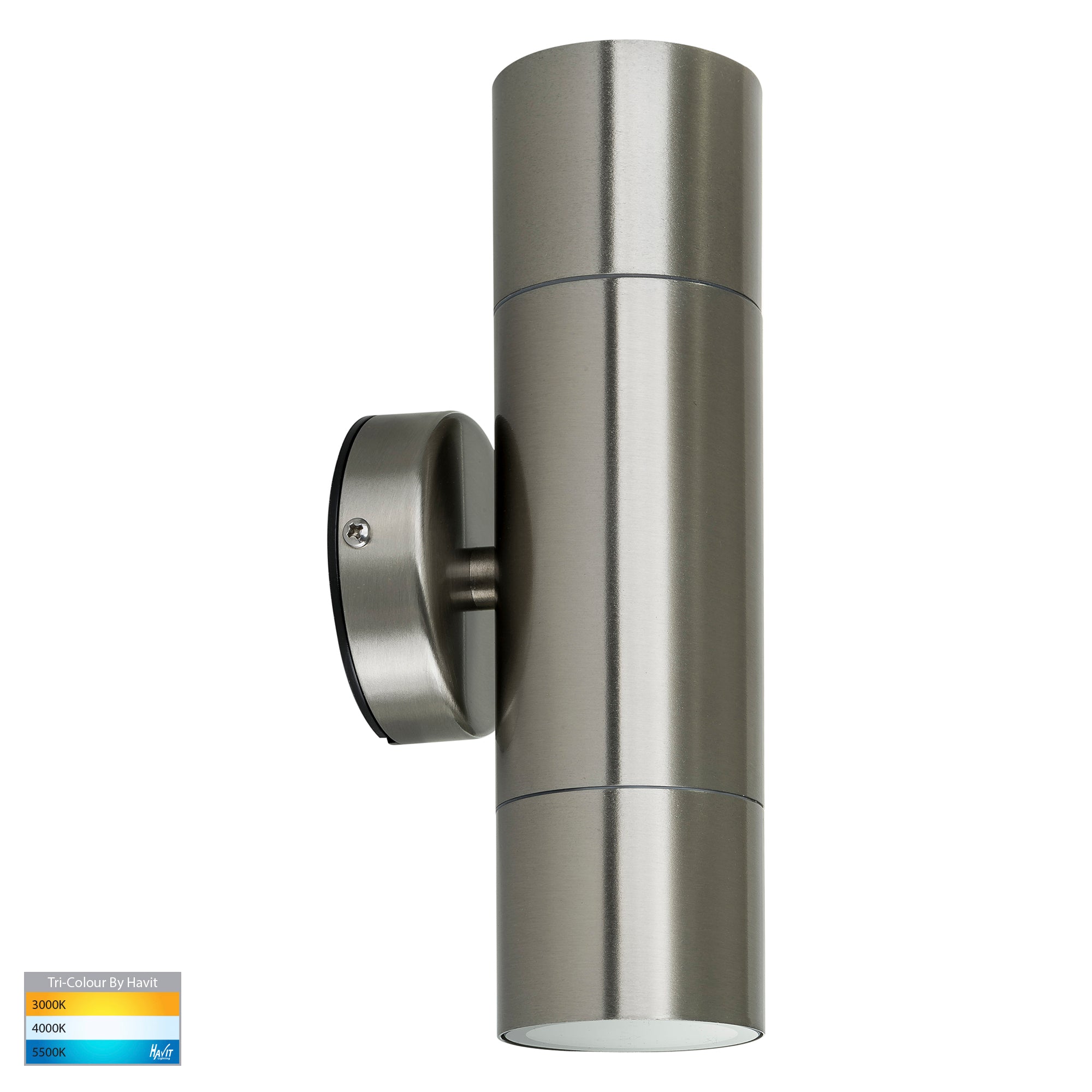 HV1072T  - Fortis Stainless Steel TRI Colour Up & Down Wall Pillar Lights