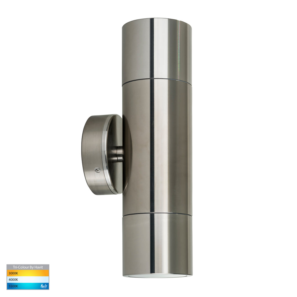 HV1085T-HV1087T - Tivah Titanium Aluminium TRI Colour Up & Down Wall Pillar Lights