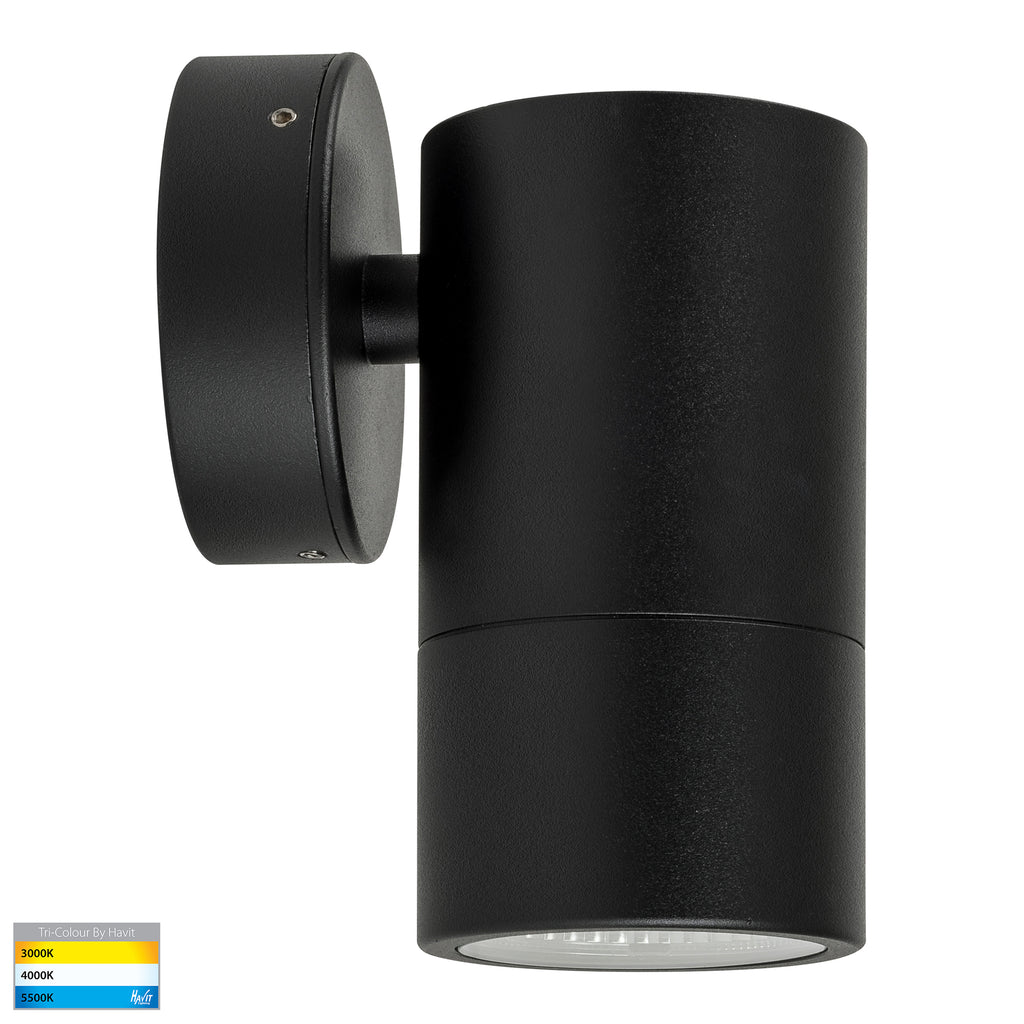 HV1128T - Maxi Tivah Aluminium Black TRI Colour Fixed Down Wall Pillar Lights