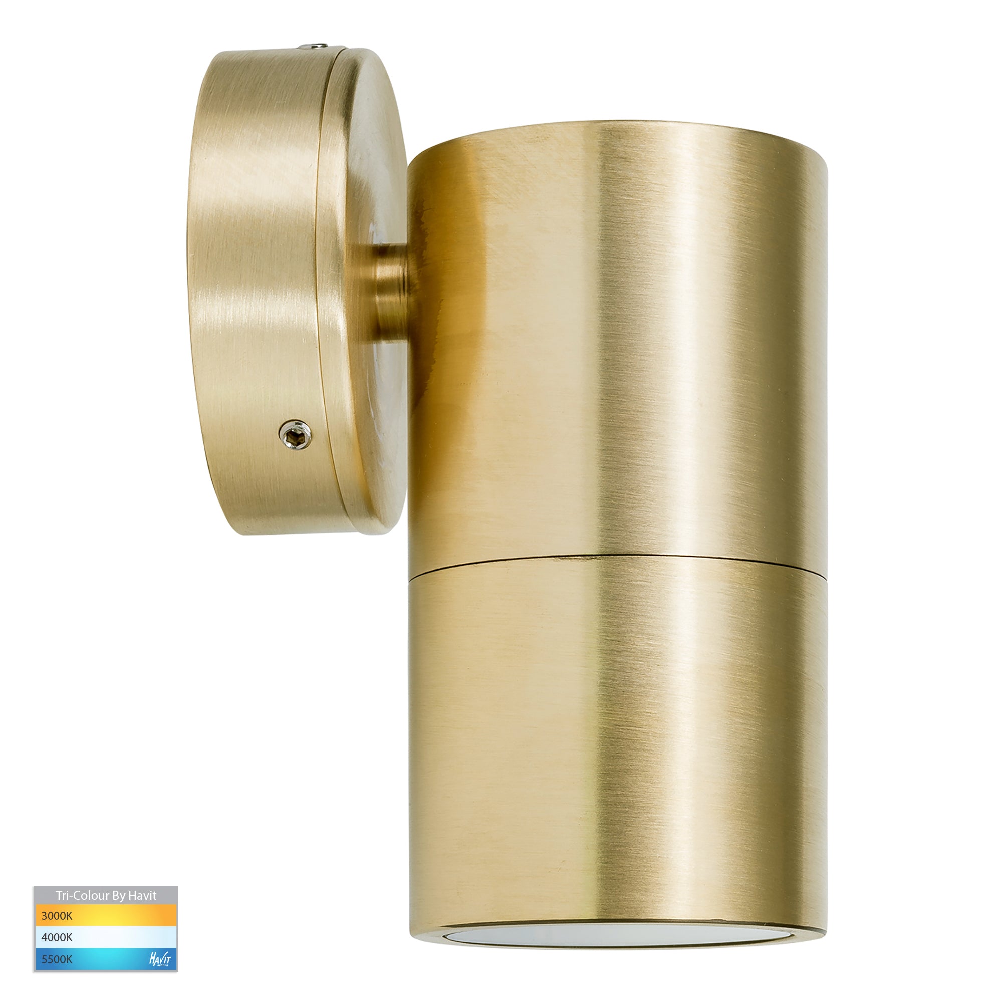 HV1155T-HV1157T - Tivah Solid Brass TRI Colour Fixed Down Wall Pillar Lights