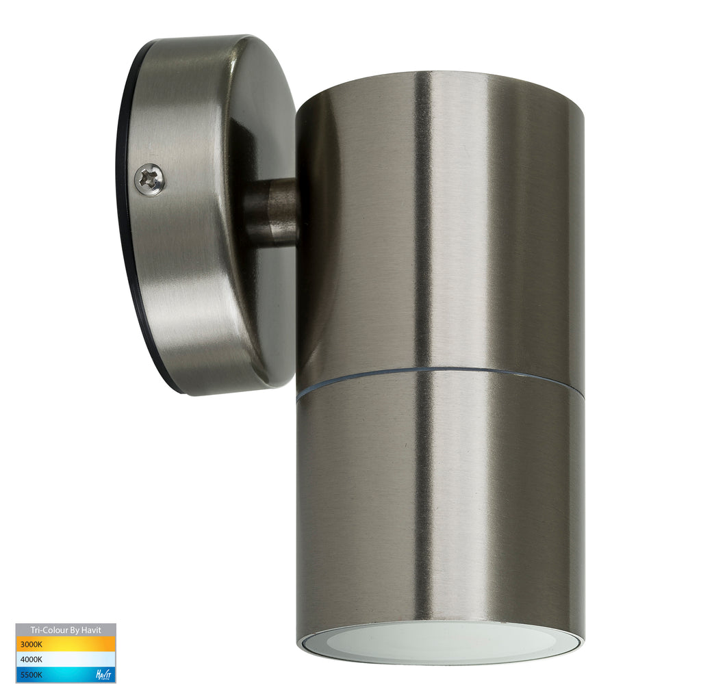 HV1172T - Fortis Stainless Steel TRI Colour Fixed Down LED Wall Pillar Light