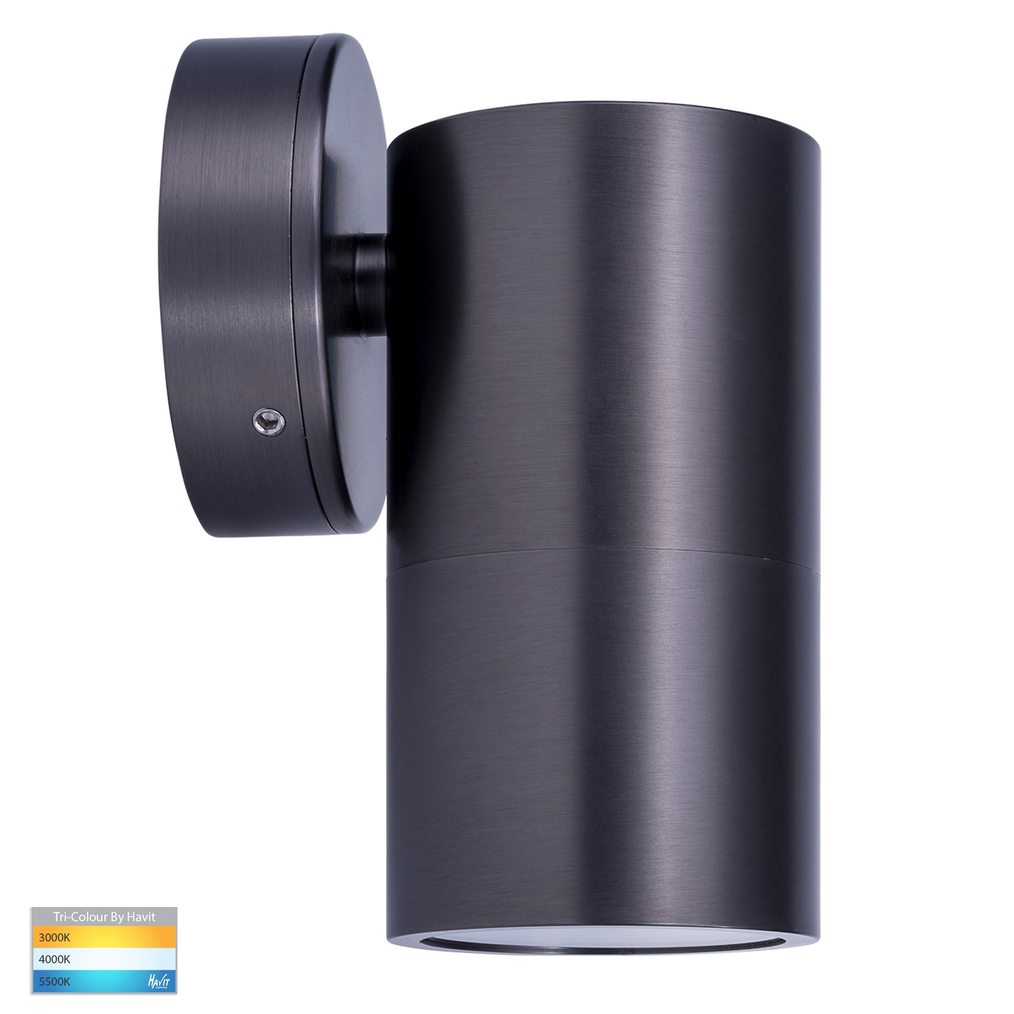 HV1175T-HV1177T - Tivah Solid Brass Graphite Coloured TRI Colour Fixed Down Wall Pillar Lights
