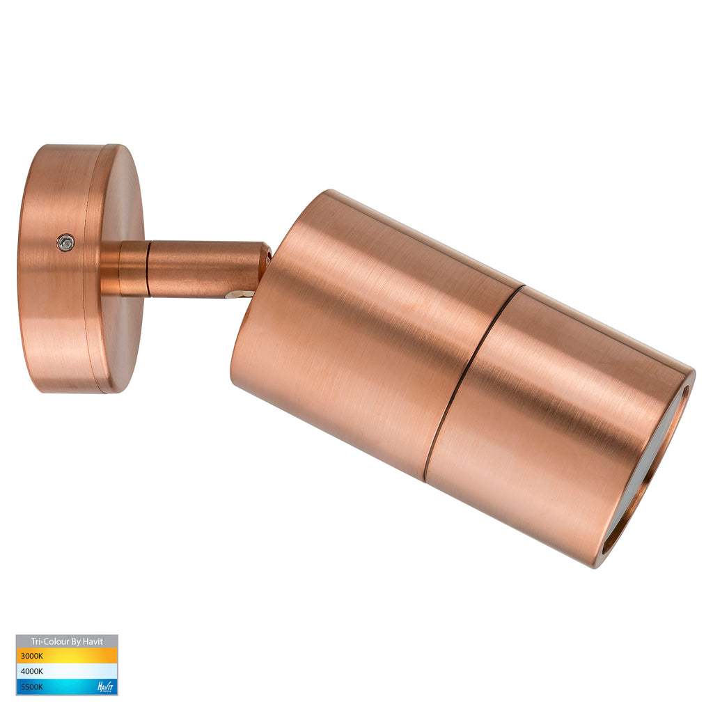 HV1215T-HV1217T - Tivah Solid Copper TRI Colour Single Adjustable Wall Pillar Lights