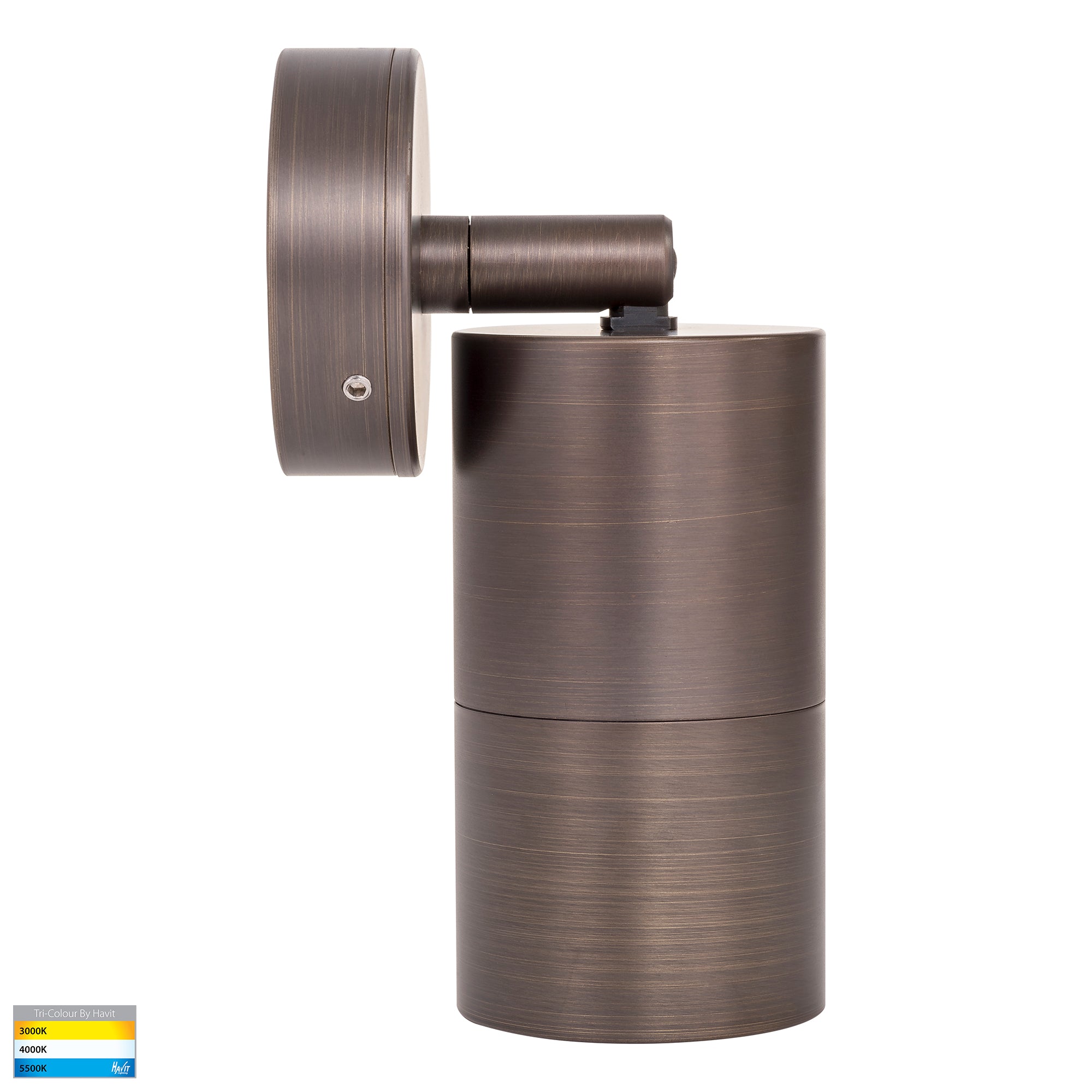 HV1295T-HV1297T - Tivah Antique Brass TRI Colour Single Adjustable Wall Pillar Lights
