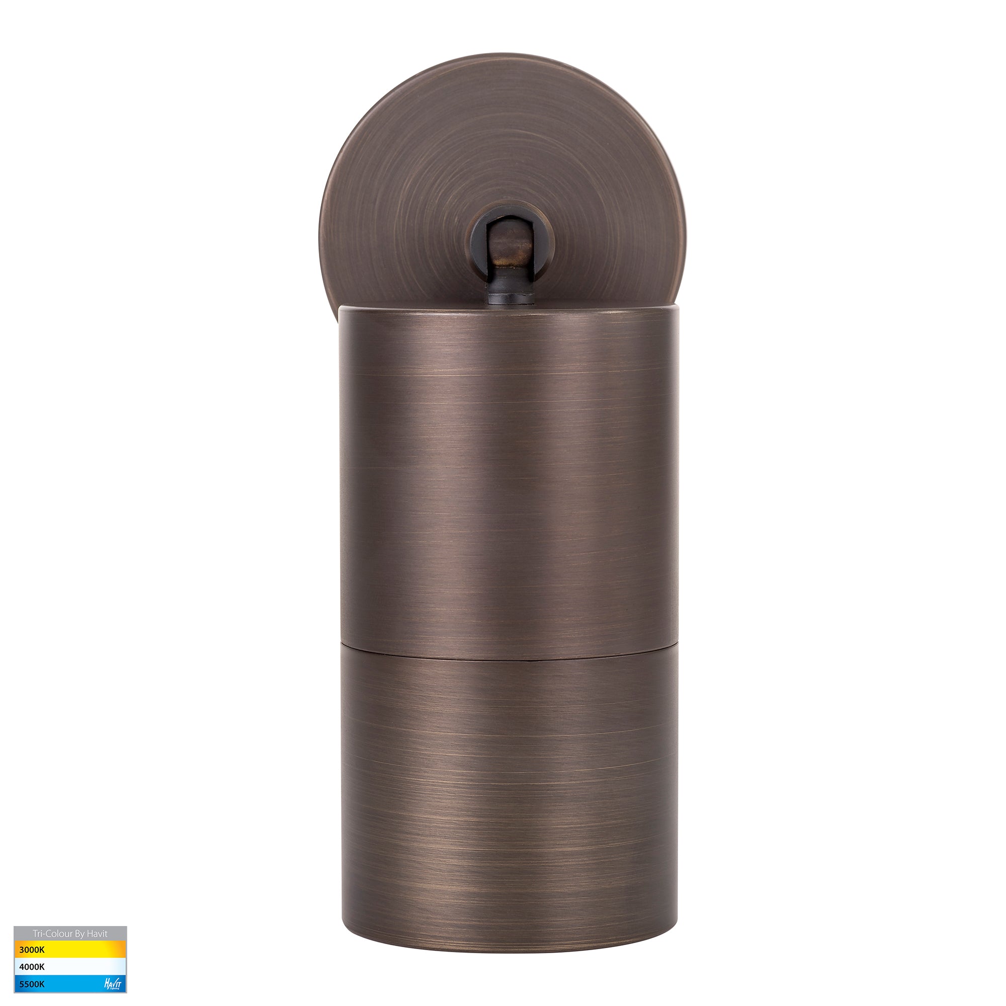 HV1295T-HV1297T - Tivah Antique Brass TRI Colour Single Adjustable Wall Pillar Lights