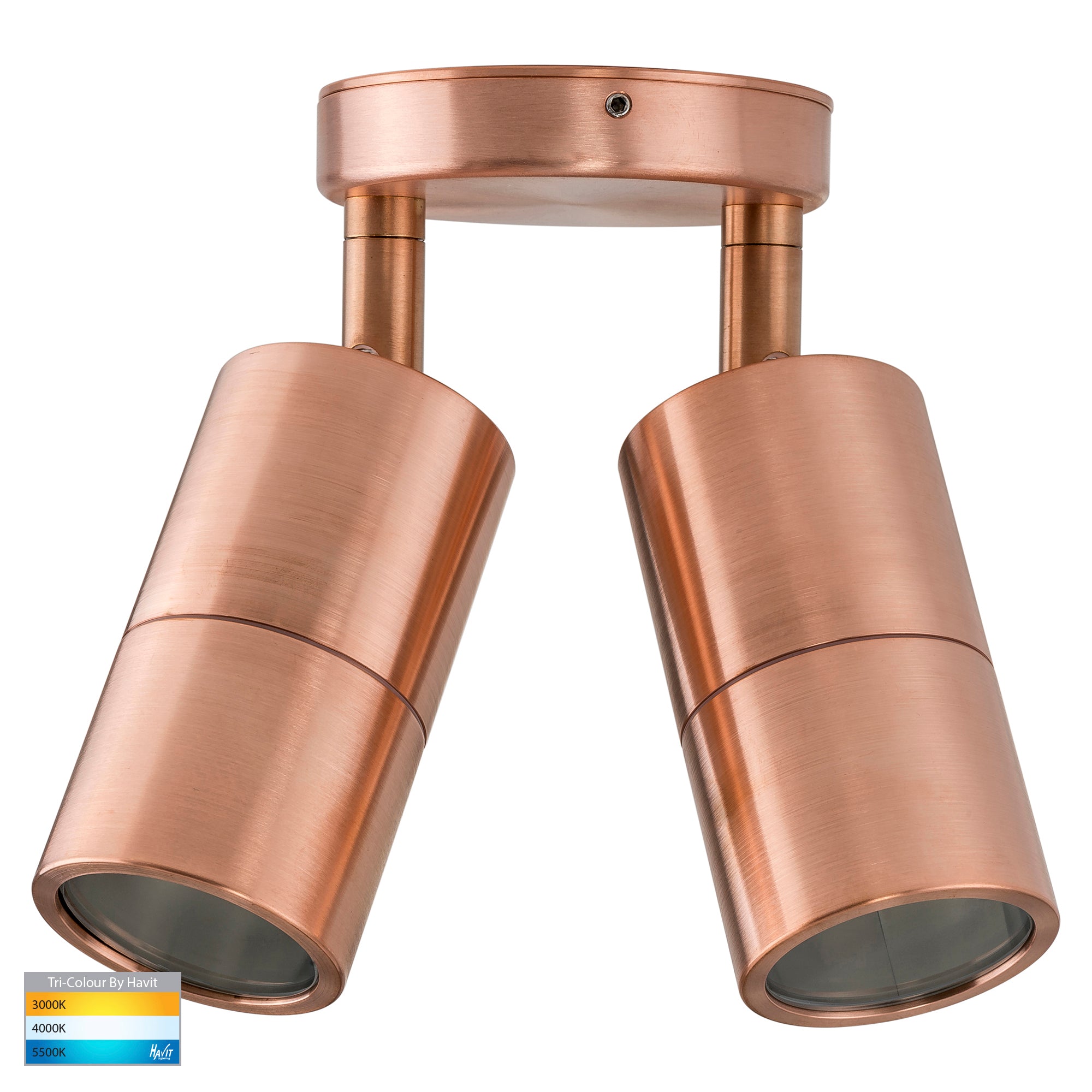 HV1315T-HV1317T - Tivah Solid Copper TRI Colour Double Adjustable Wall Pillar Lights