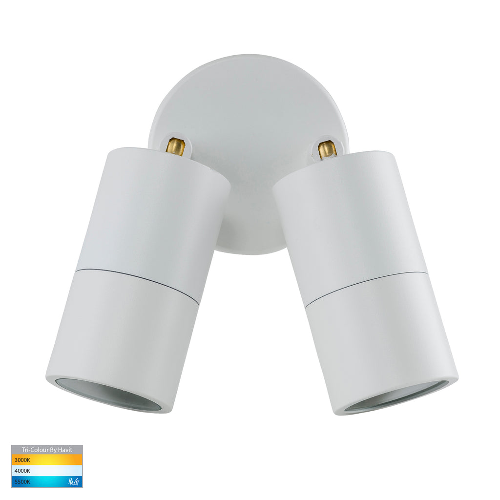 HV1335T-HV1337T - Tivah White TRI Colour Double Adjustable Wall Pillar Lights