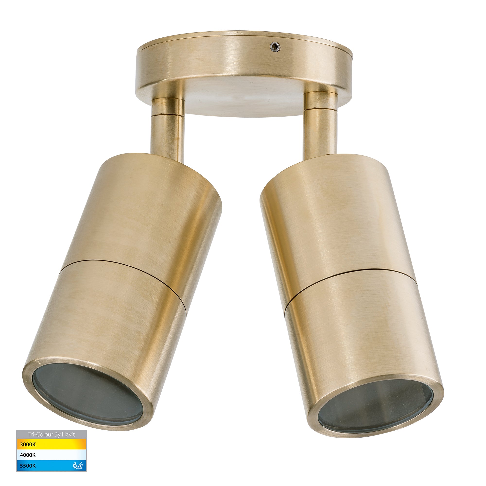HV1355T-HV1357T - Tivah Solid Brass TRI Colour Double Adjustable Wall Pillar Lights