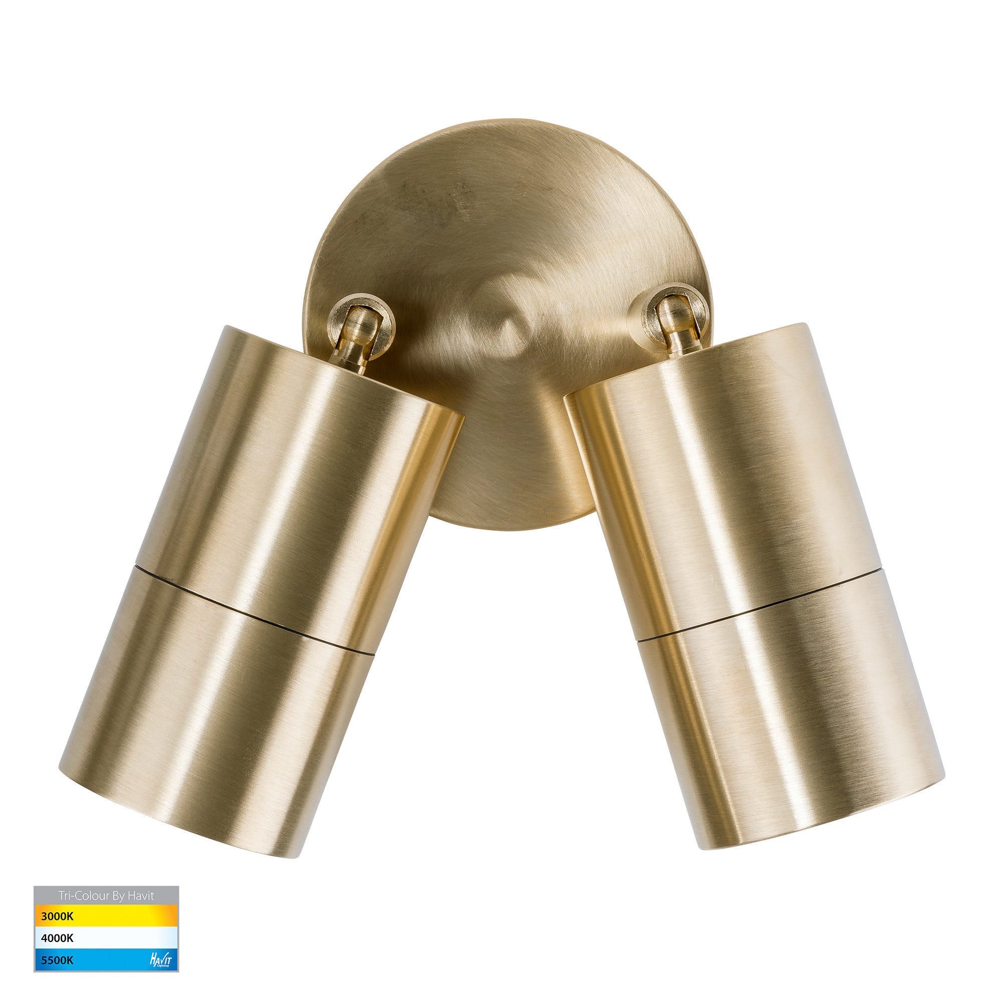 HV1355T-HV1357T - Tivah Solid Brass TRI Colour Double Adjustable Wall Pillar Lights