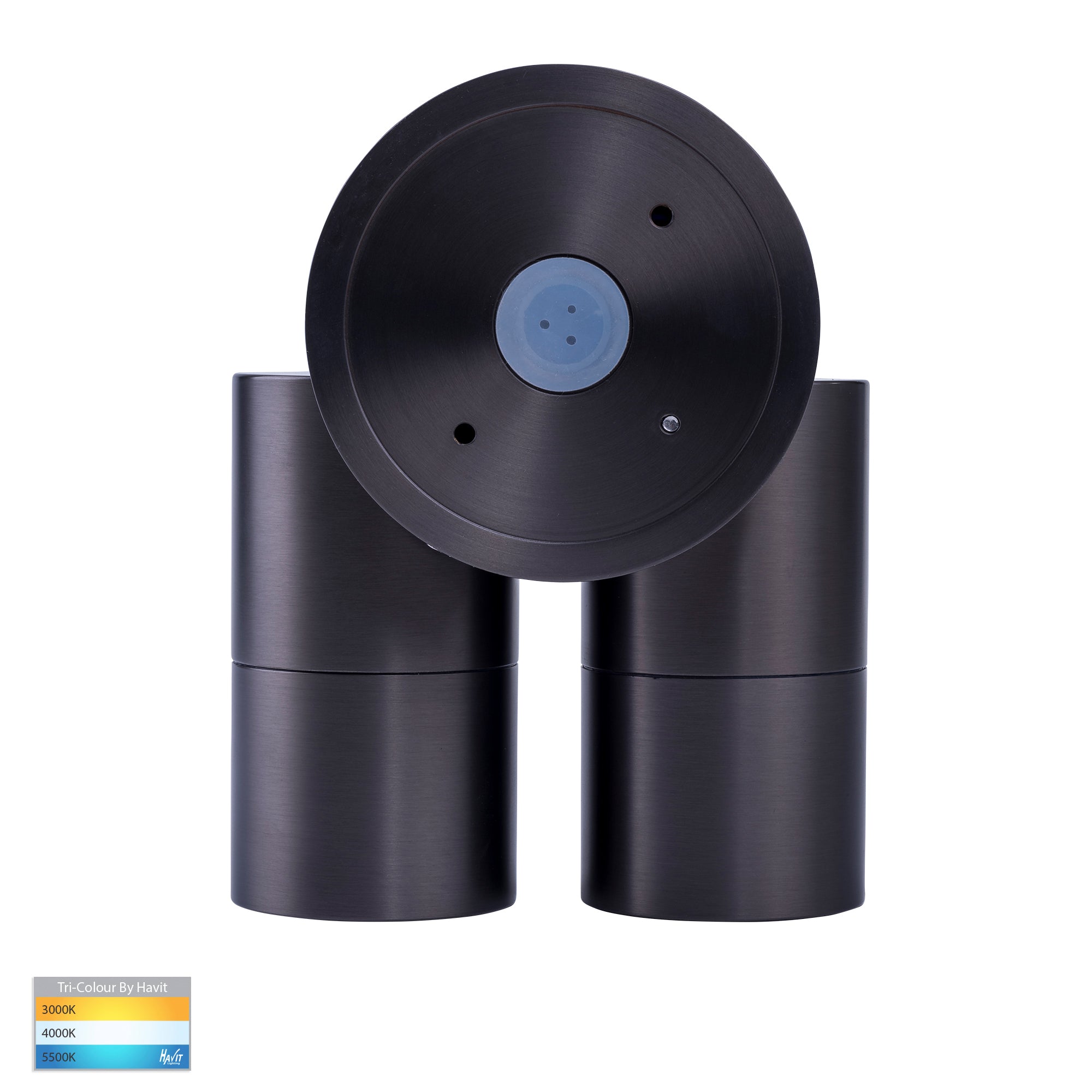 HV1375T-HV1377T - Tivah Solid Brass Graphite Coloured TRI Colour Double Adjustable Wall Pillar Lights