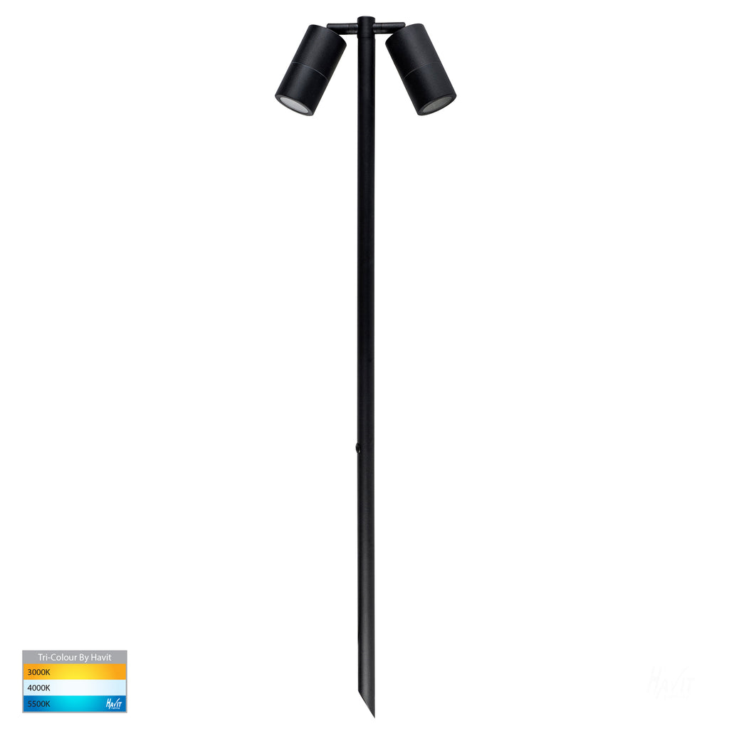GlideRite 4.25-inch Decorative Matte Black Flared Double-Prong