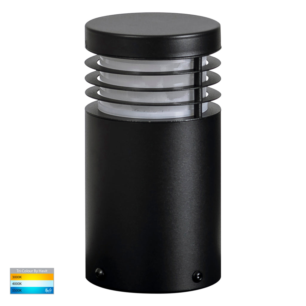 HV1605T-BLK - Mini Black TRI Colour LED Bollard Light