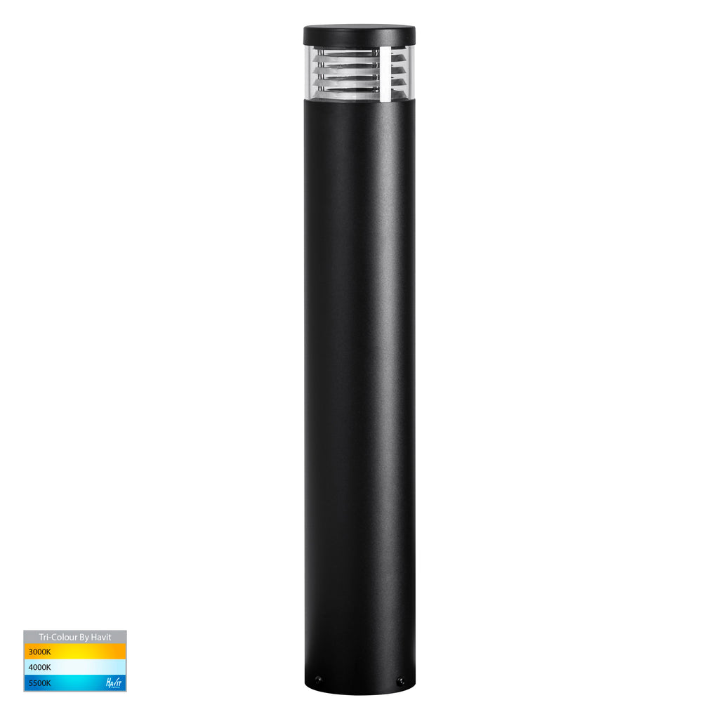 HV1616T-BLK - Maxi 600 Black Louvred LED Bollard Light