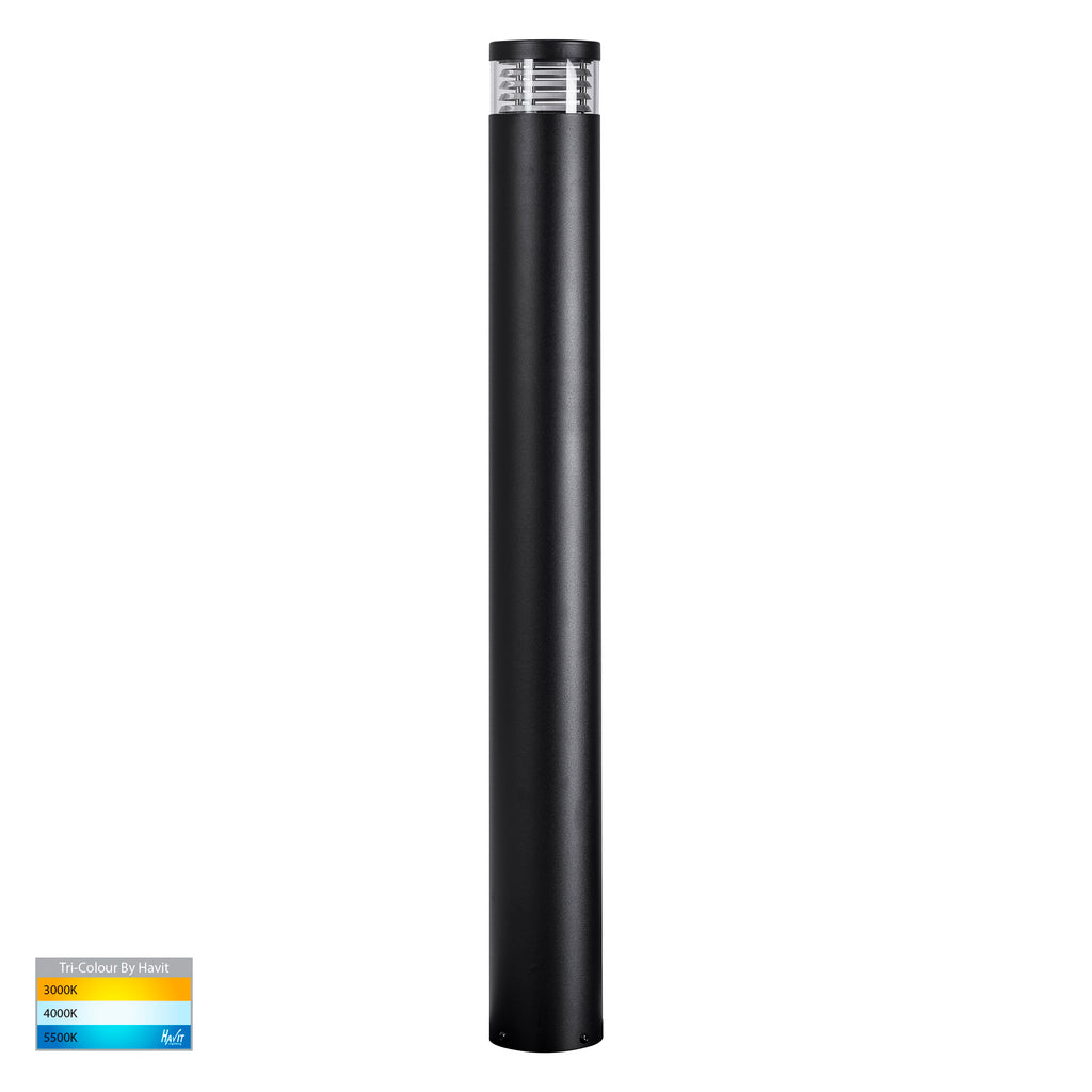 HV1618T-BLK - Maxi 900 Black Louvred LED Bollard Light