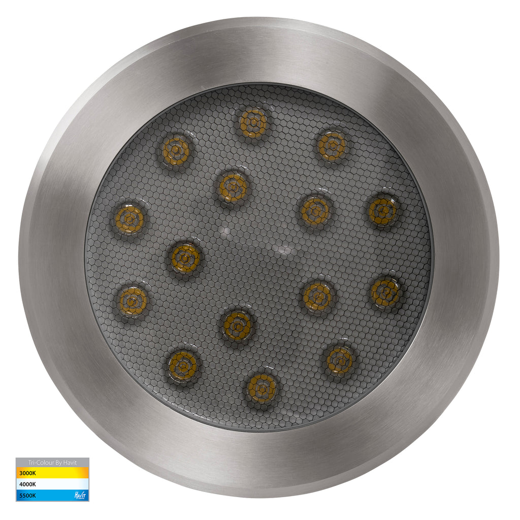 HV1845T - Split 316 Stainless Steel TRI Colour 18w LED Inground Light