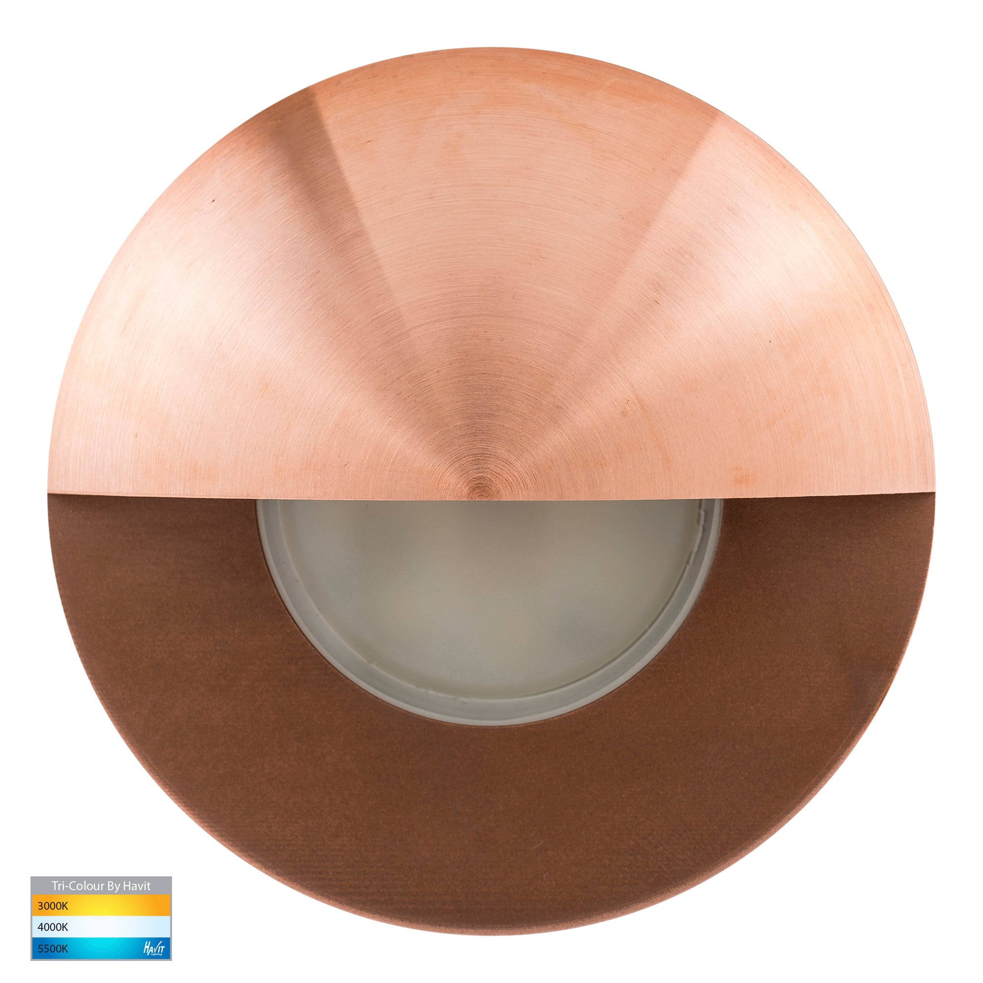 HV19012T-CP - Ollo Copper TRI Colour LED Step Light With Eyelid