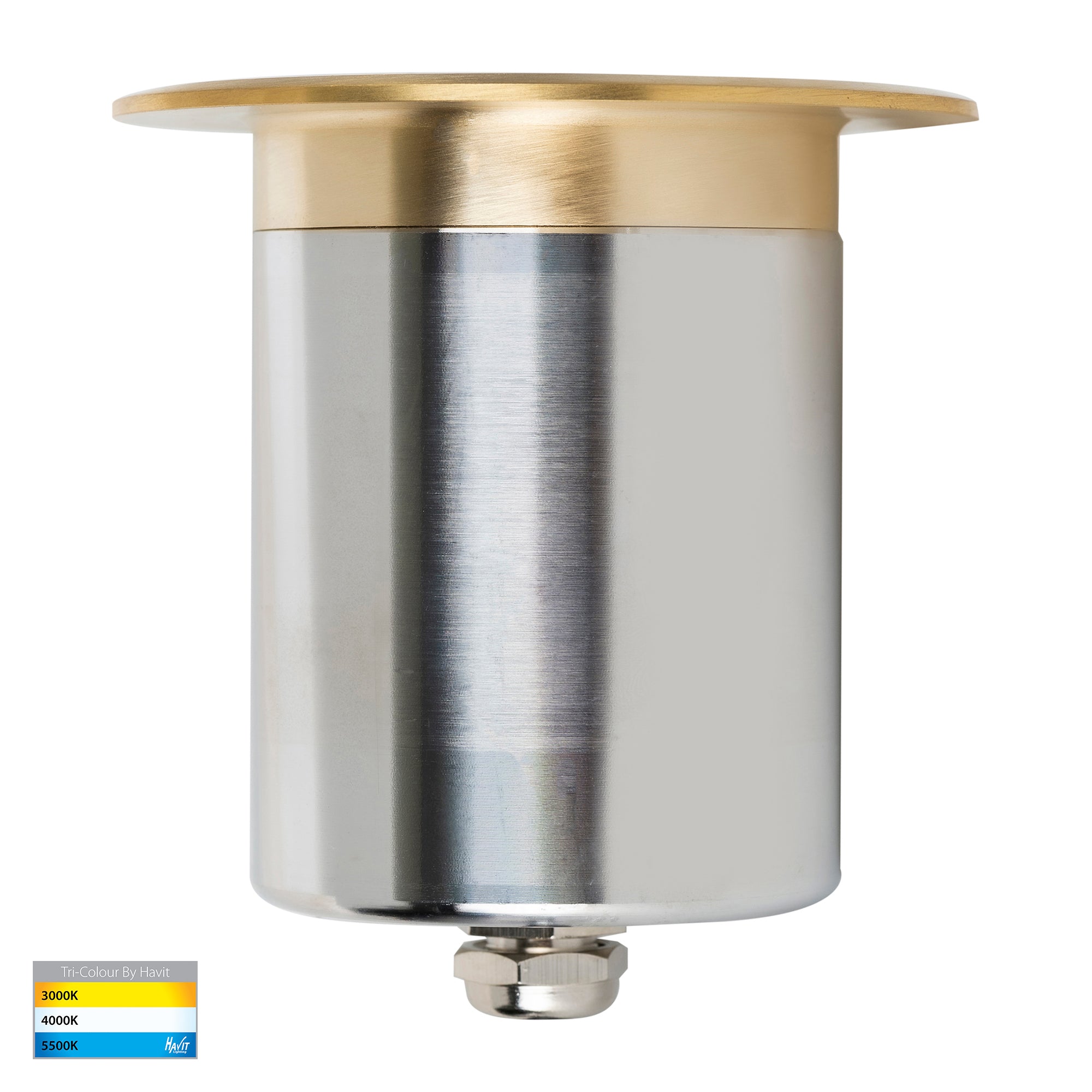 HV19022T-BR - Ollo Brass TRI Colour LED Wall or Inground Light