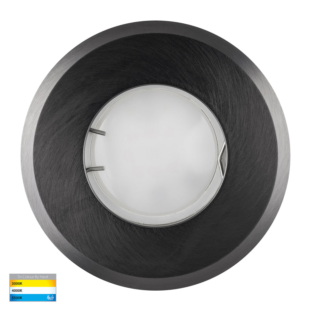 HV19022T-GPH - Ollo Graphite Coloured Brass TRI Colour LED Wall or Inground Light