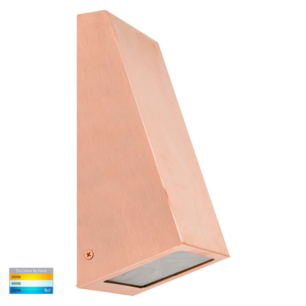 HV3601T-CP - Taper Copper TRI Colour LED Wedge Wall Light