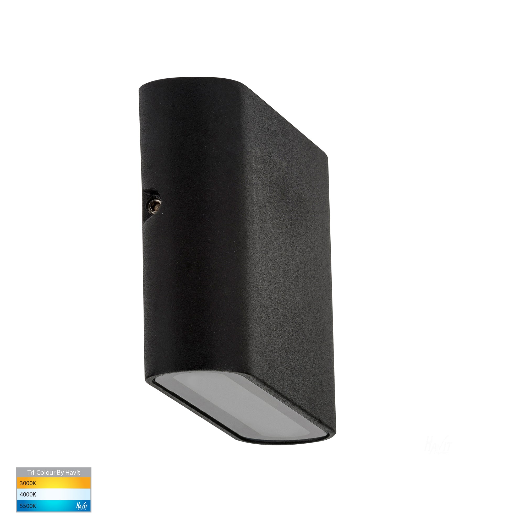 HV3641T-BLK - Lisse Black Fixed Down TRI Colour LED Wall Light