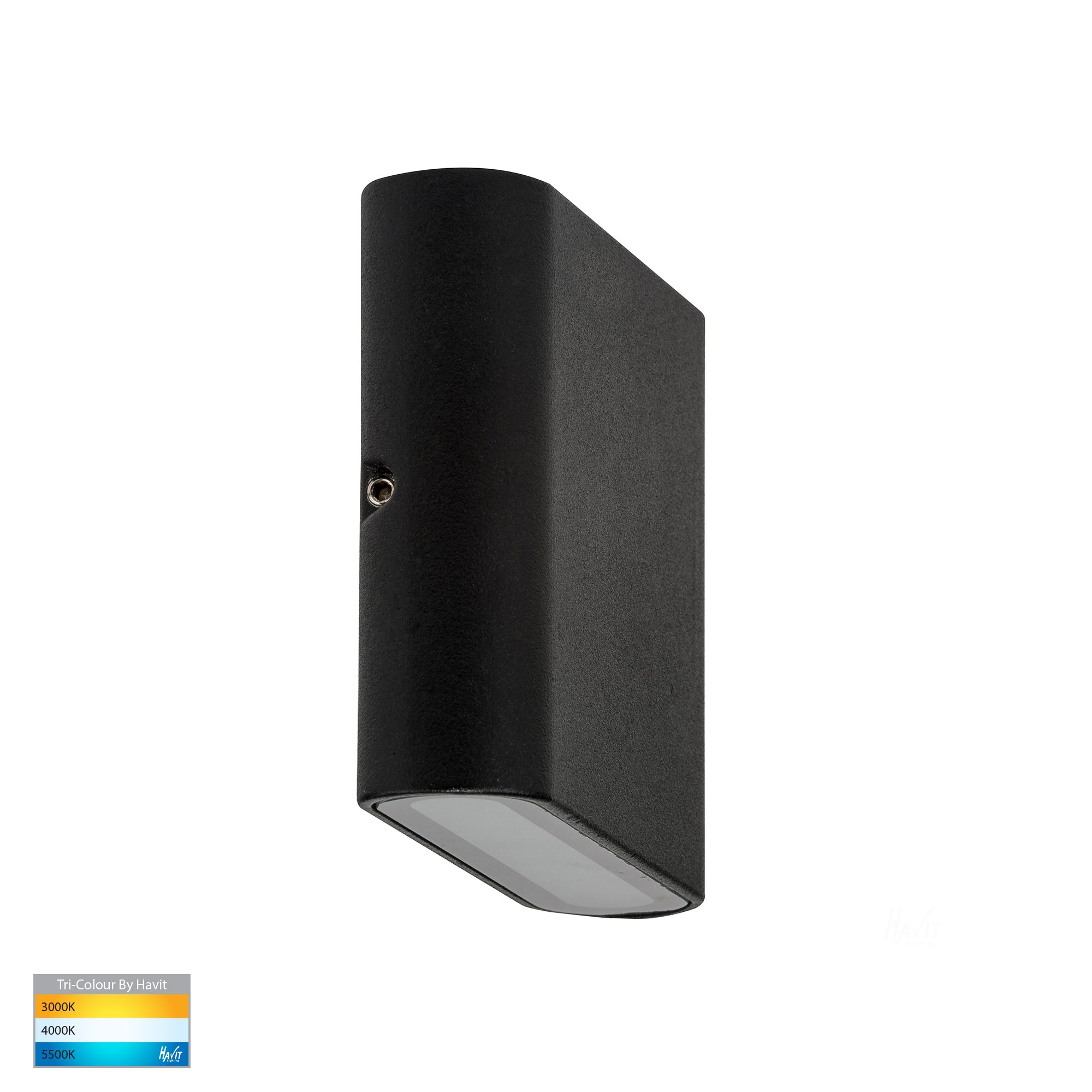 HV3642T-BLK - Lisse Black Up & Down TRI Colour LED Wall Light
